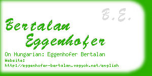 bertalan eggenhofer business card